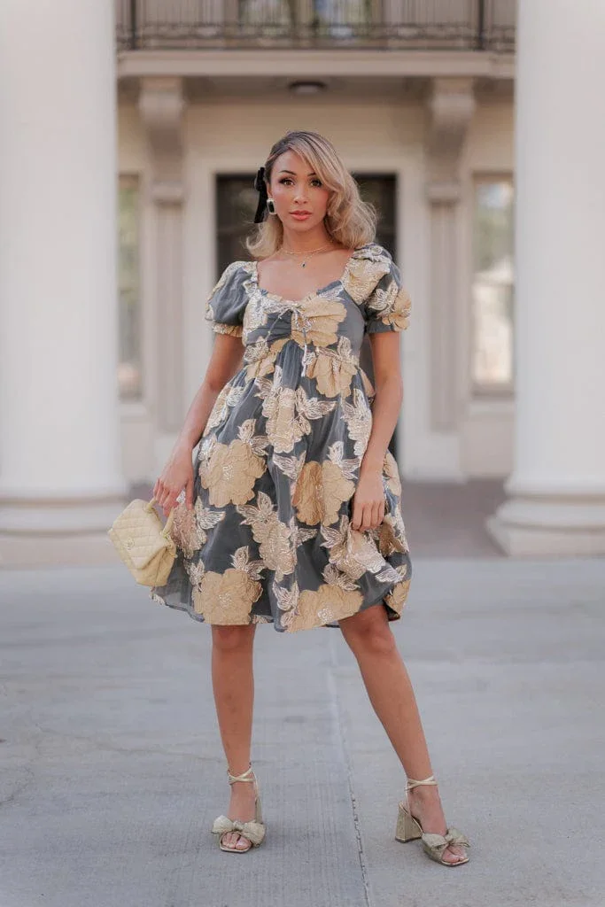 Beaumont Grey Gold Dress - Image 3