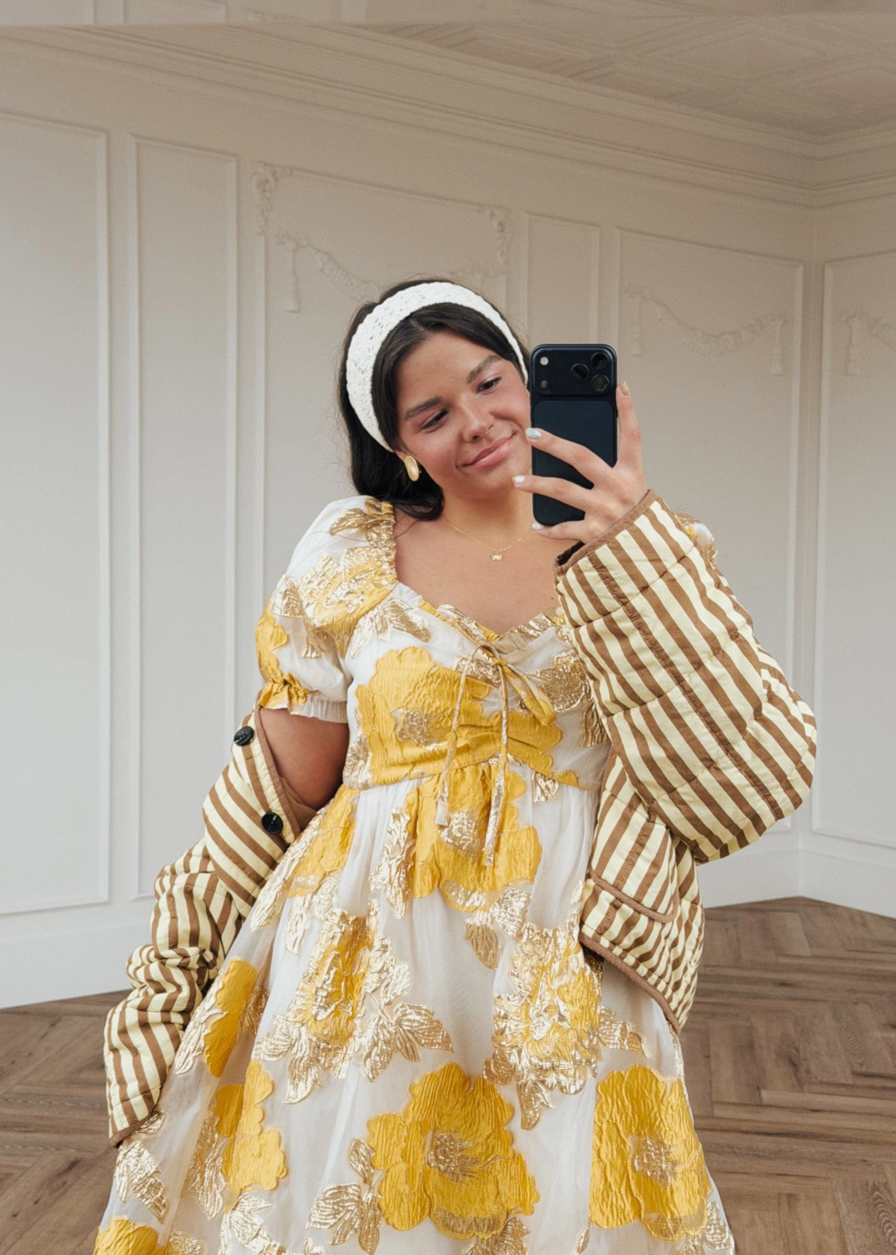 Beaumont Cream Gold Dress - Image 5