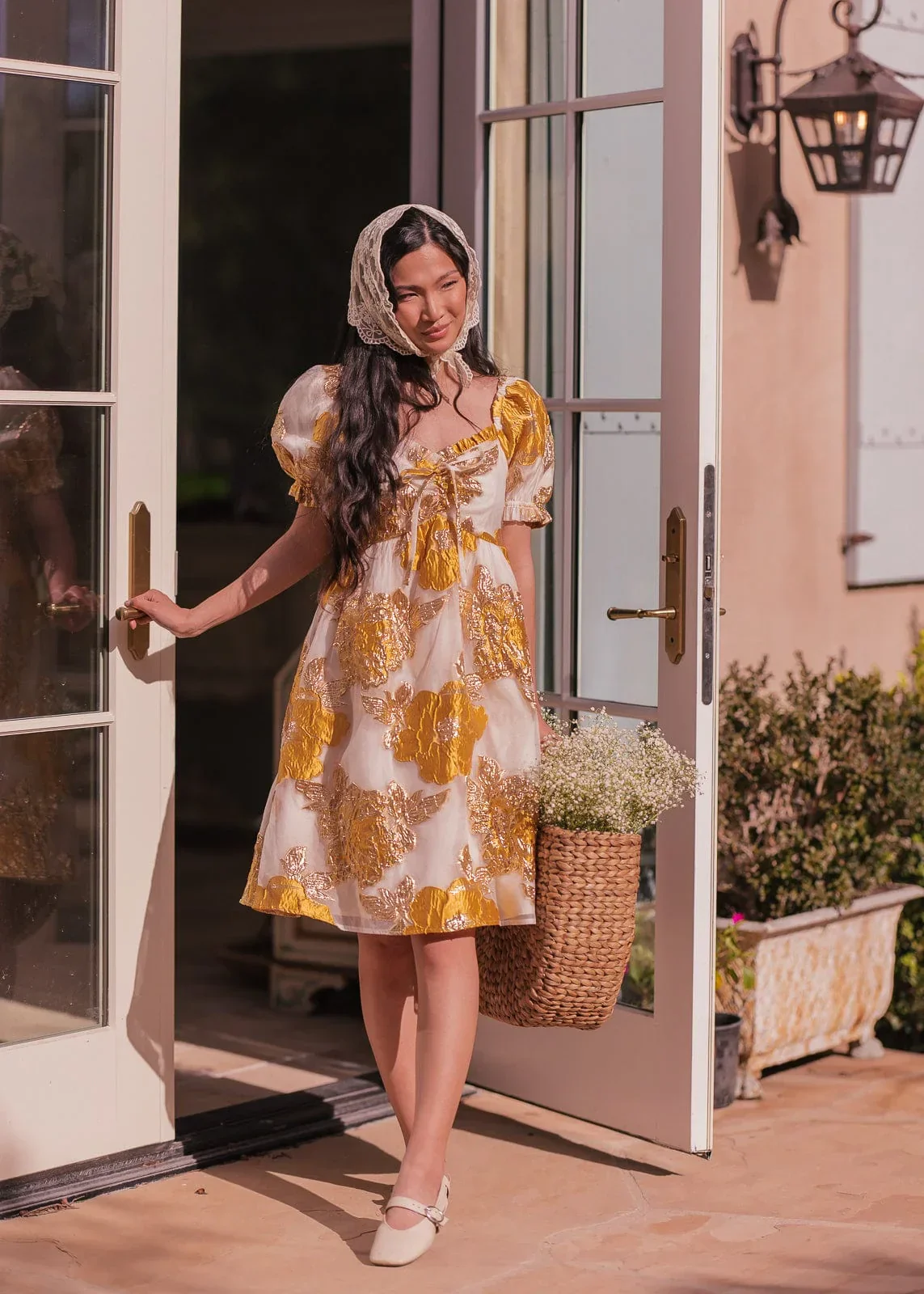 Beaumont Cream Gold Dress - Image 7