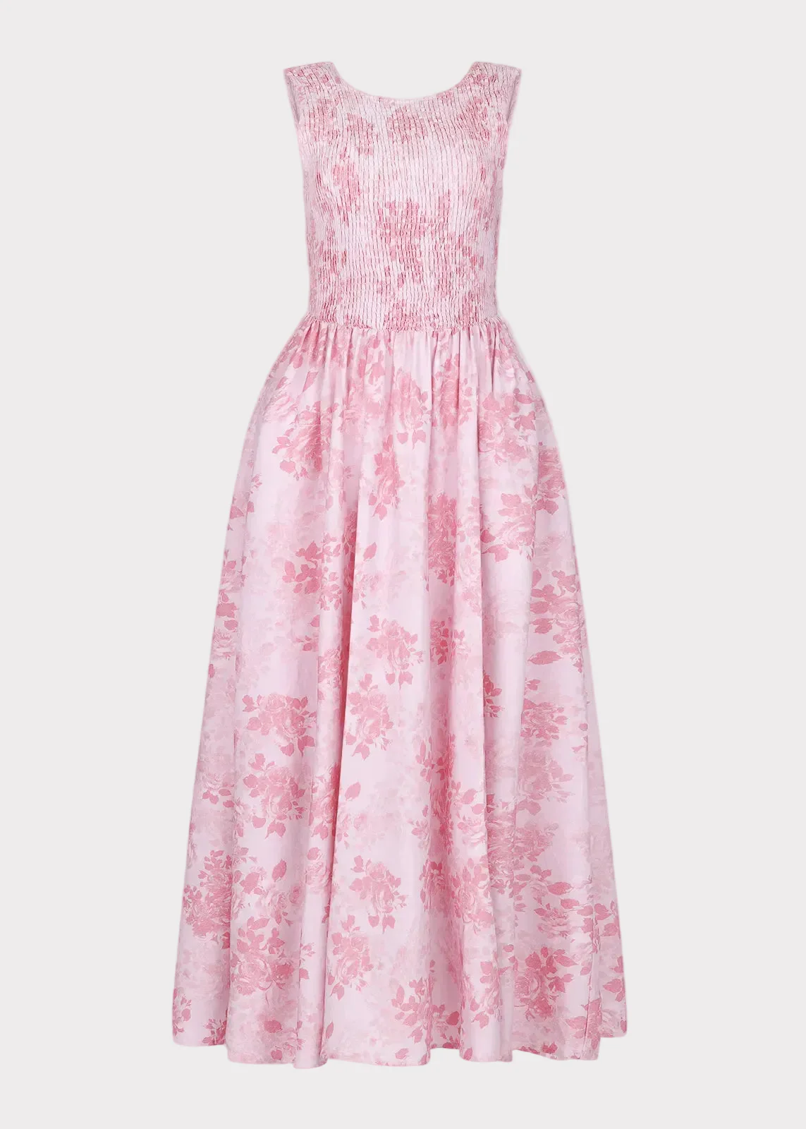 Camille Smocked Floral Maxi Dress - Pink - Image 2