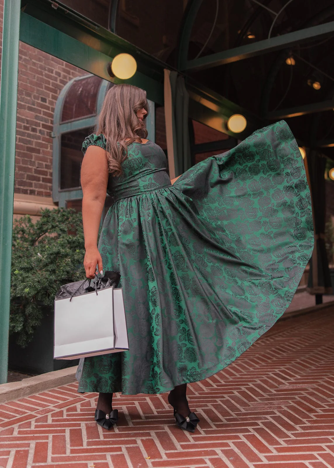 Campbell Floral Print Corset Midi Dress - Green - Image 5