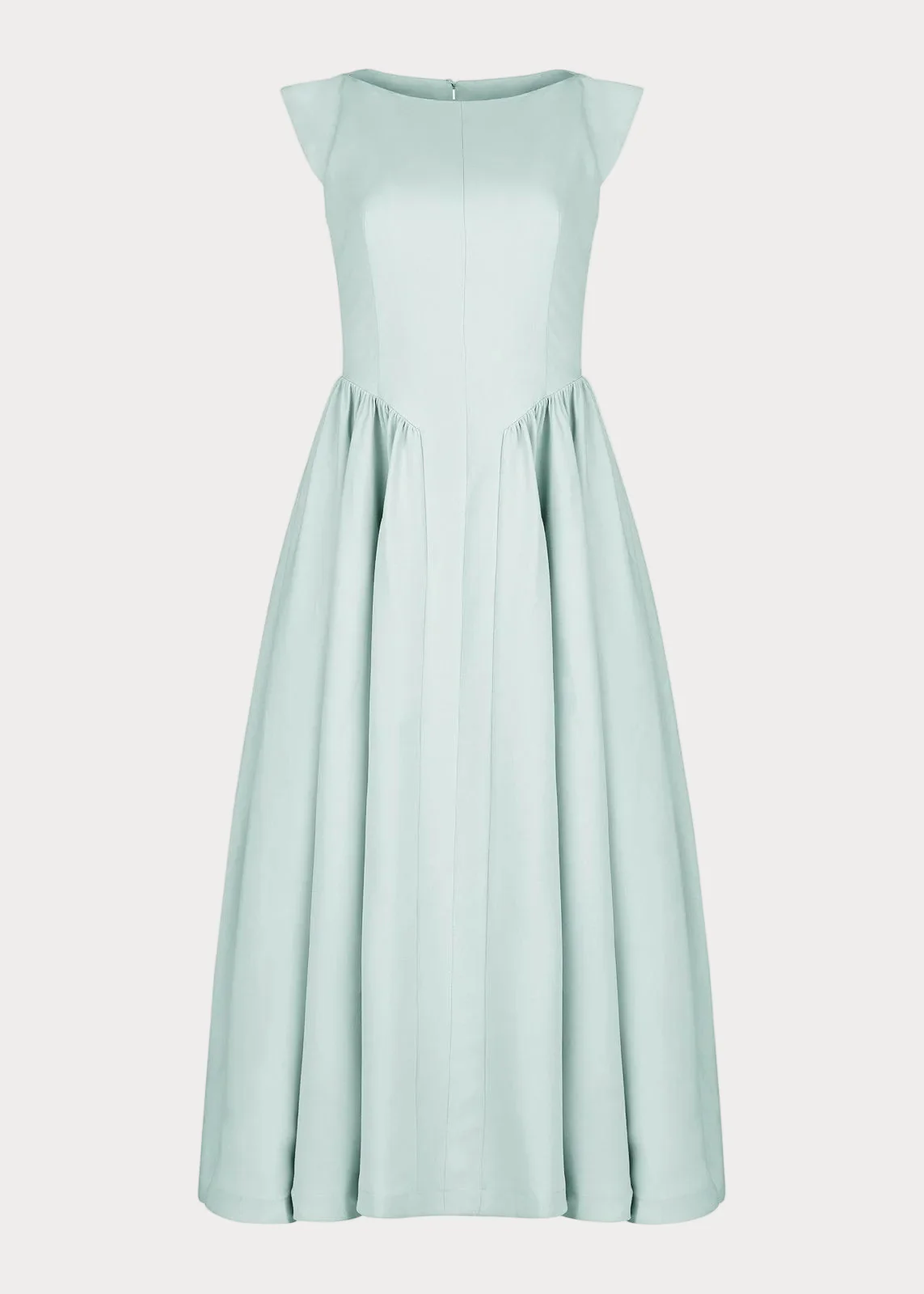 Diana Drop Waist Keyhole Back Dress - Light Blue - Image 2