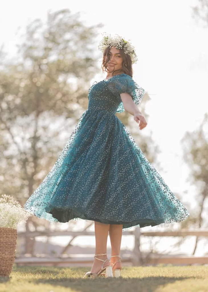 Everbloom Dress in Teal - Image 4