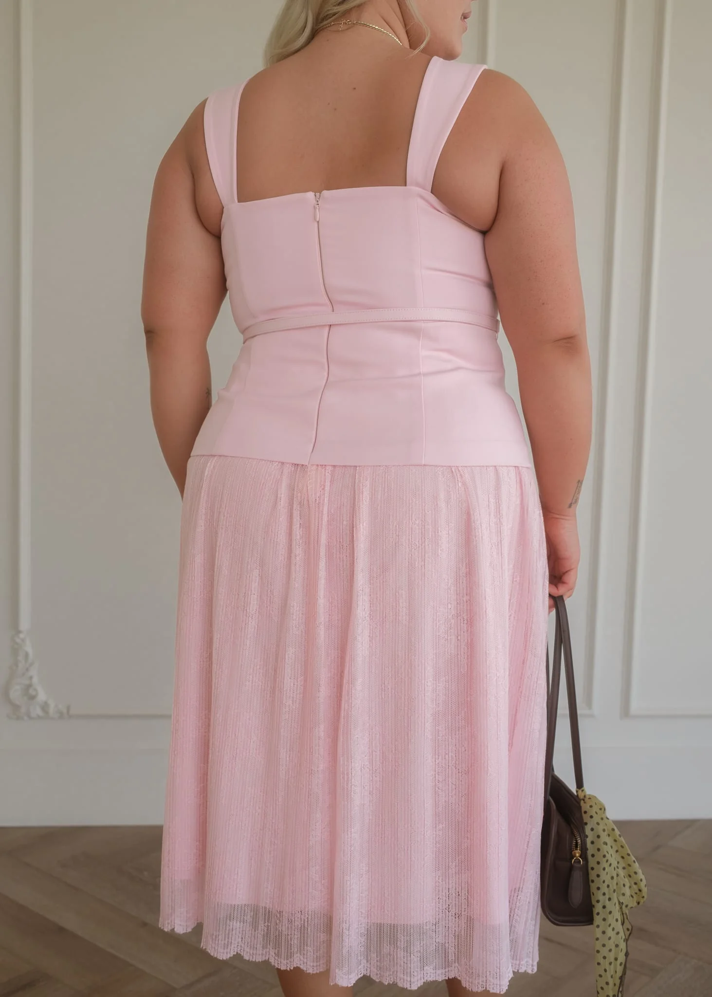 Jackie Peplum Belted Dress - Pink - Image 12