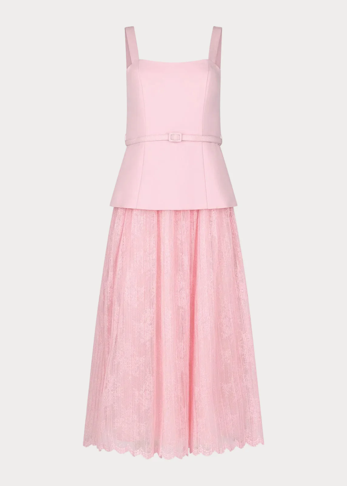 Jackie Peplum Belted Dress - Pink - Image 2