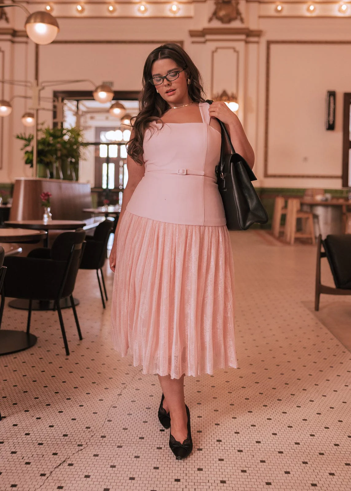 Jackie Peplum Belted Dress - Pink - Image 7