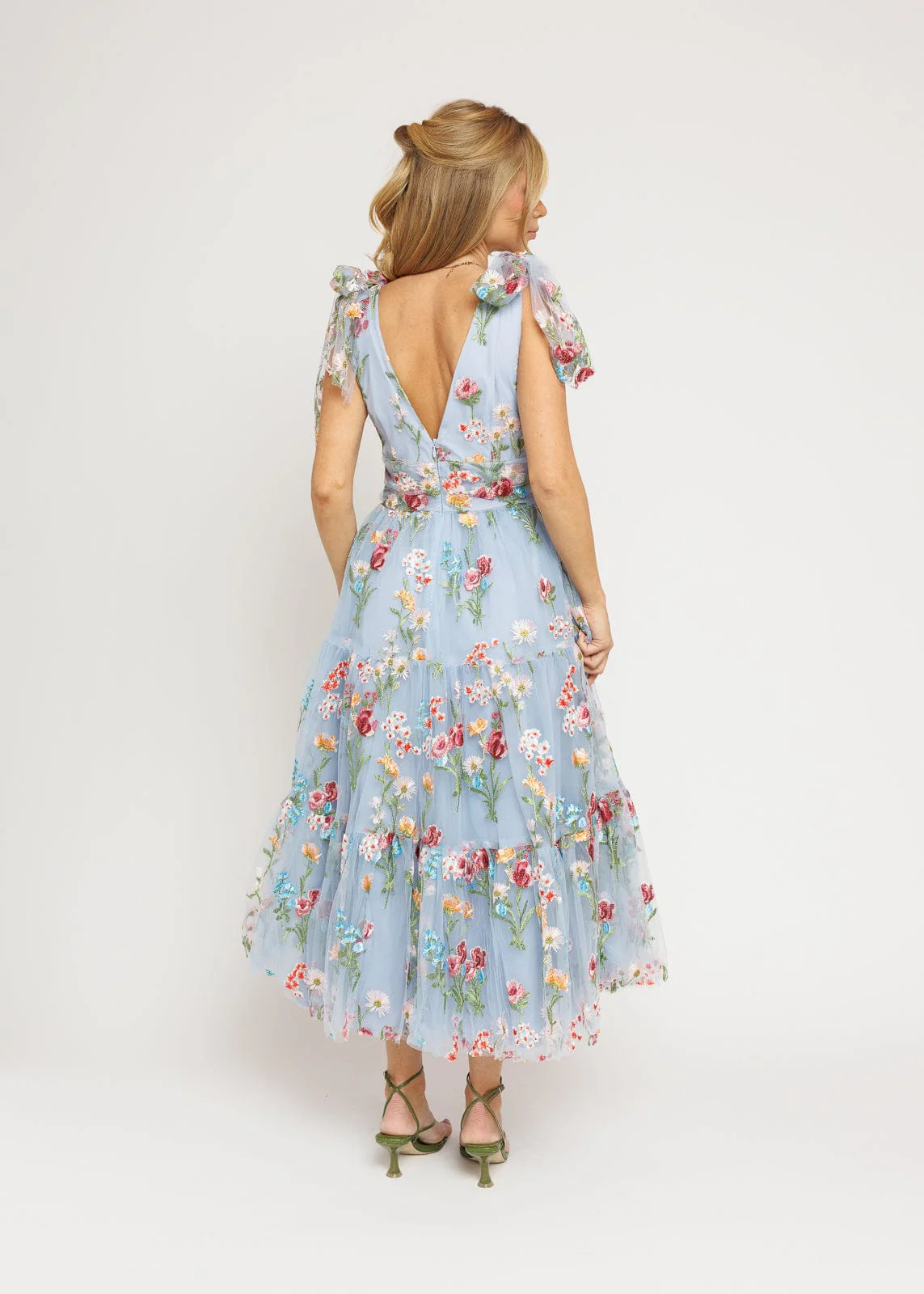 Margaret Floral Midi Dress Blue - Image 6