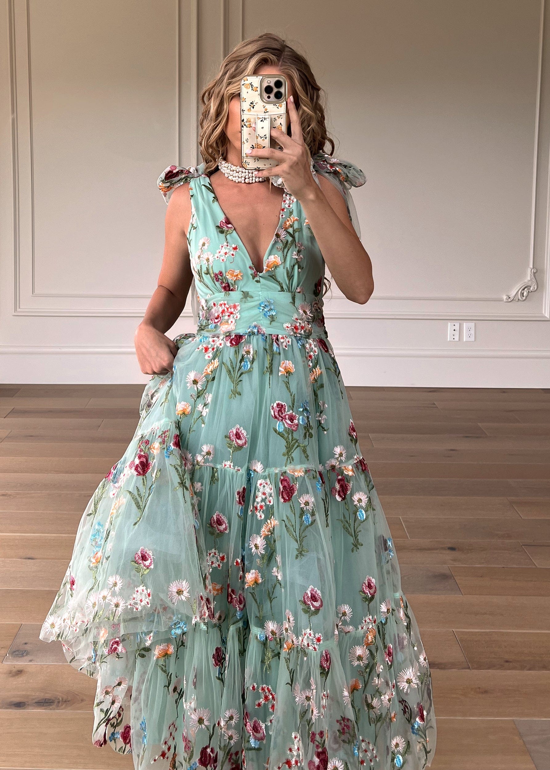 Margaret Floral Midi Dress Green - Image 10