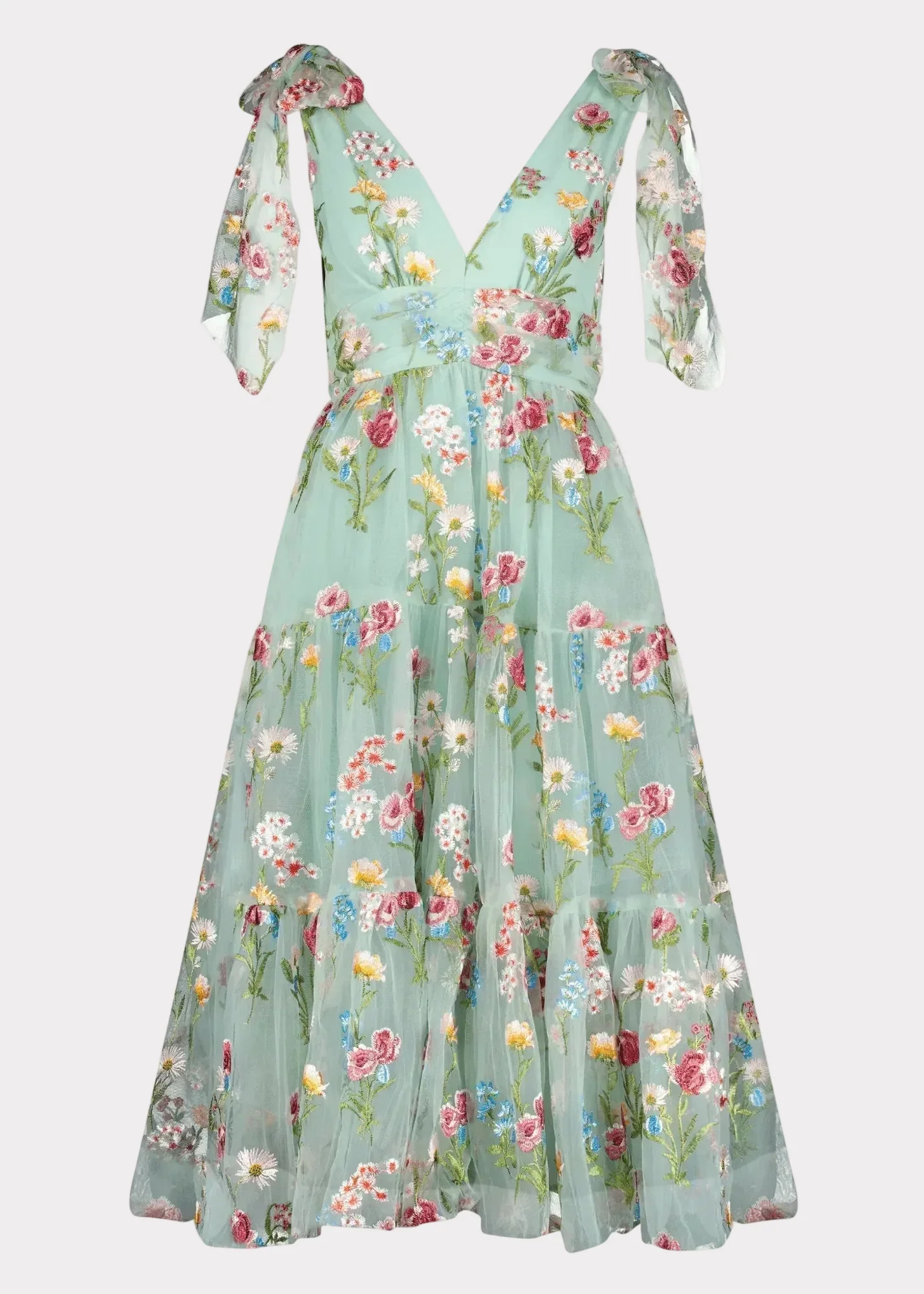 Margaret Floral Midi Dress Green - Image 2