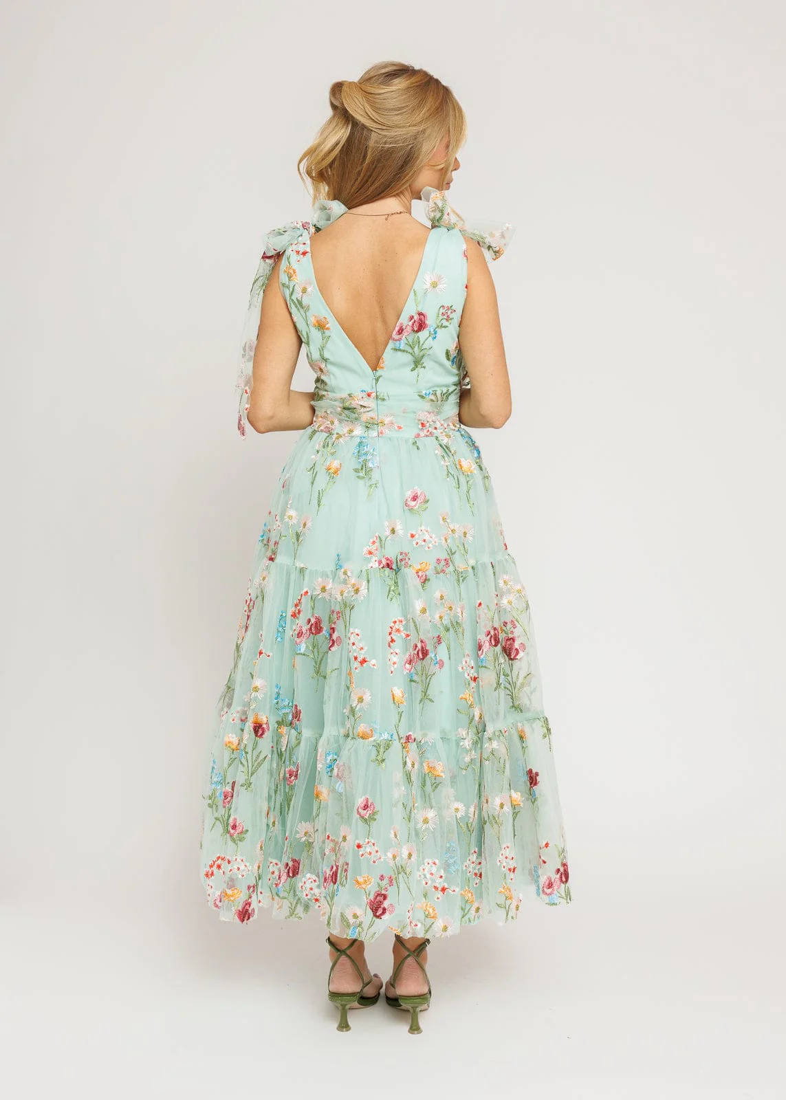 Margaret Floral Midi Dress Green - Image 7