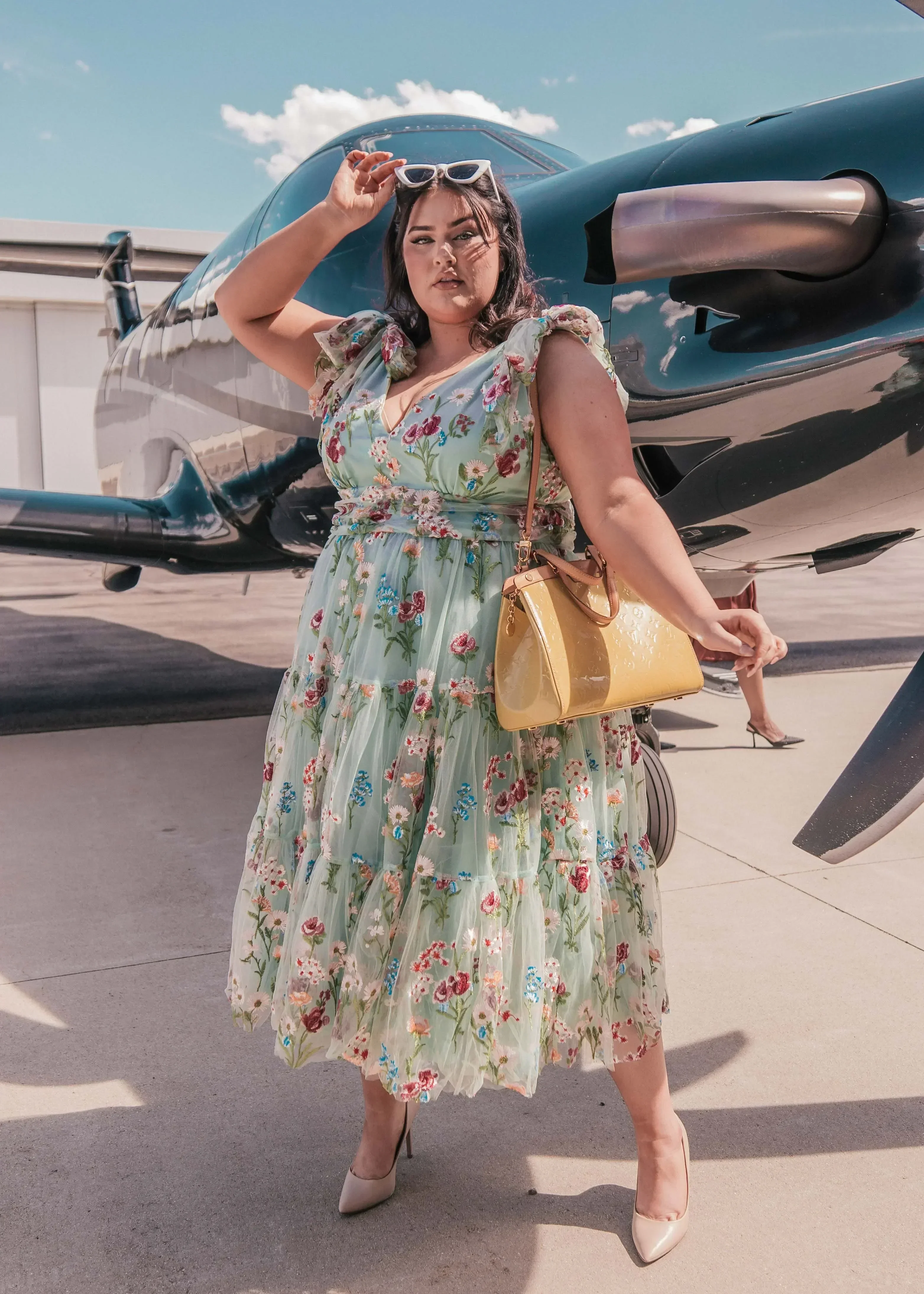 Margaret Floral Midi Dress Green - Image 9