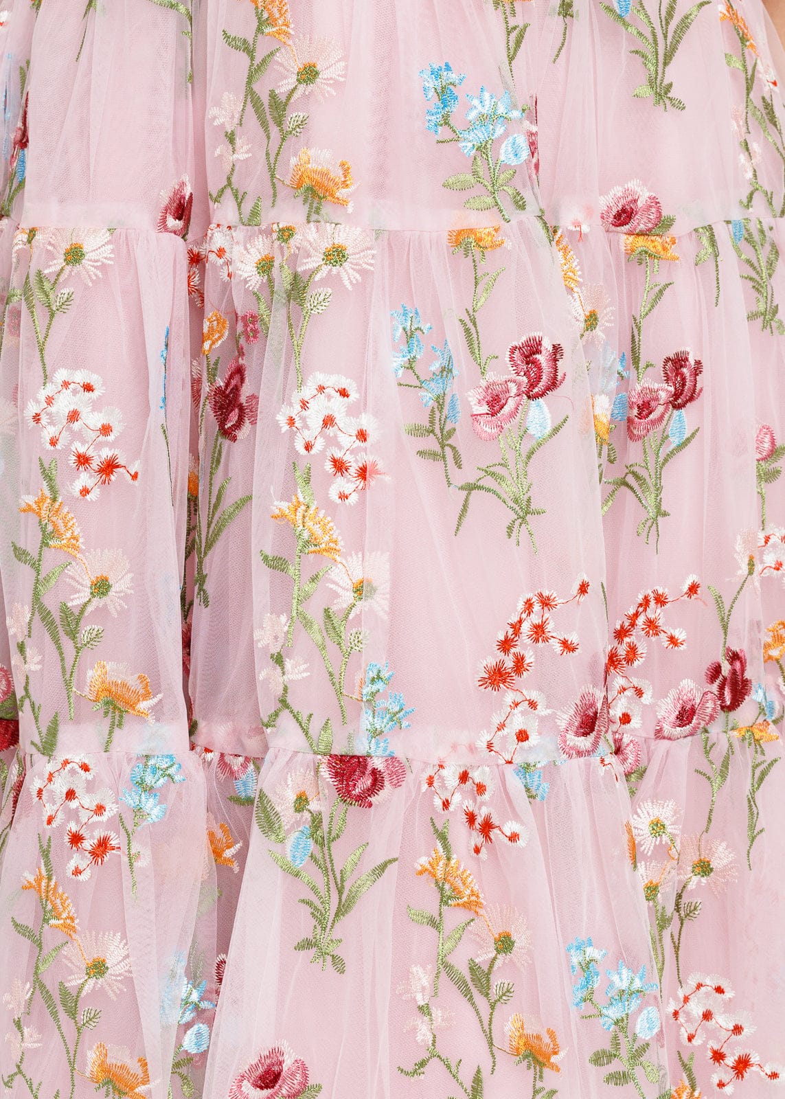 Margaret Floral Embroidered Midi Dress Pink - Image 4