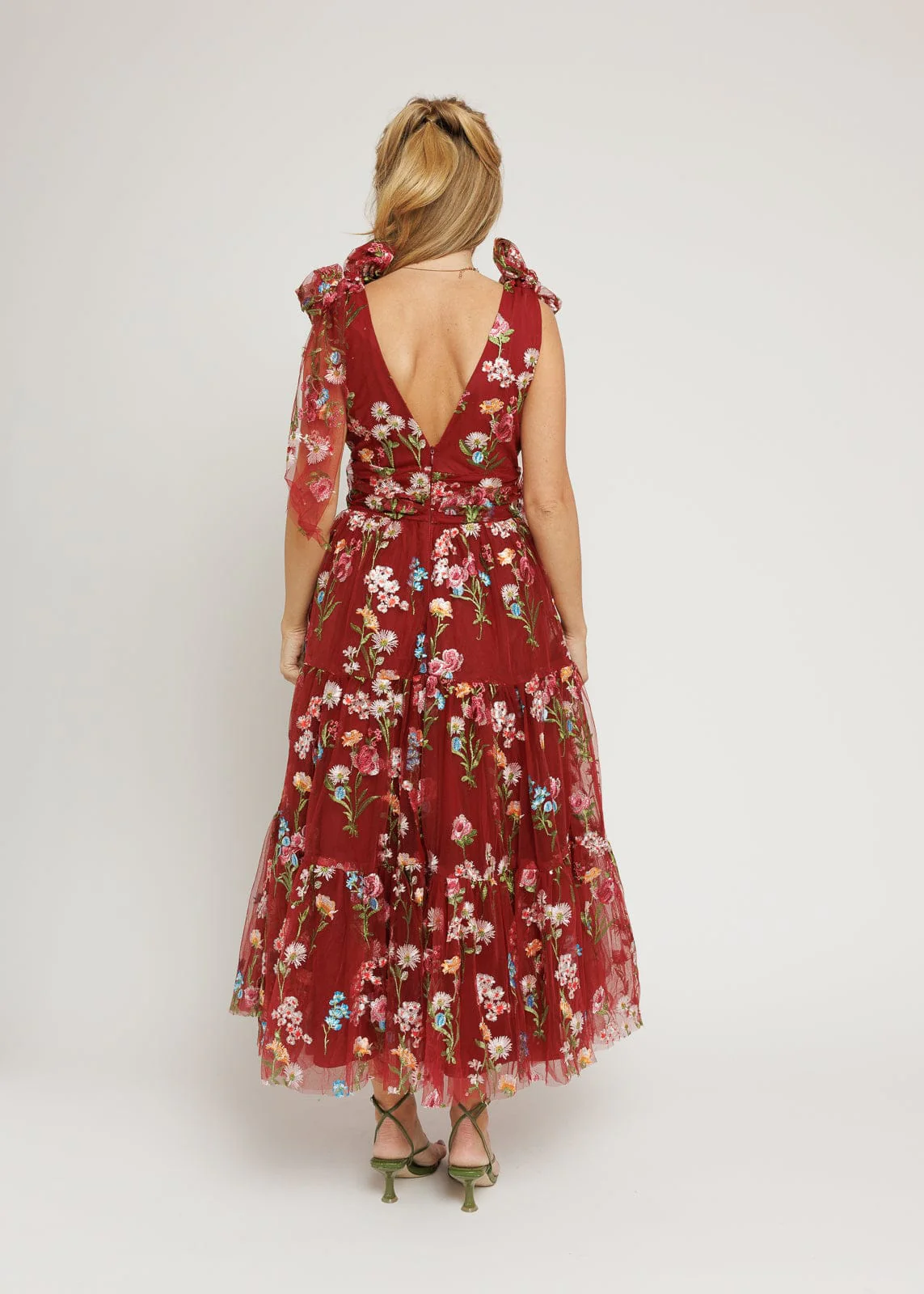 Margaret Floral Midi Dress Red - Image 6