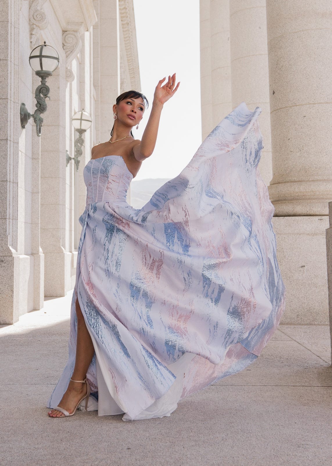 Nessa Metallic Dress - Blue - Image 6