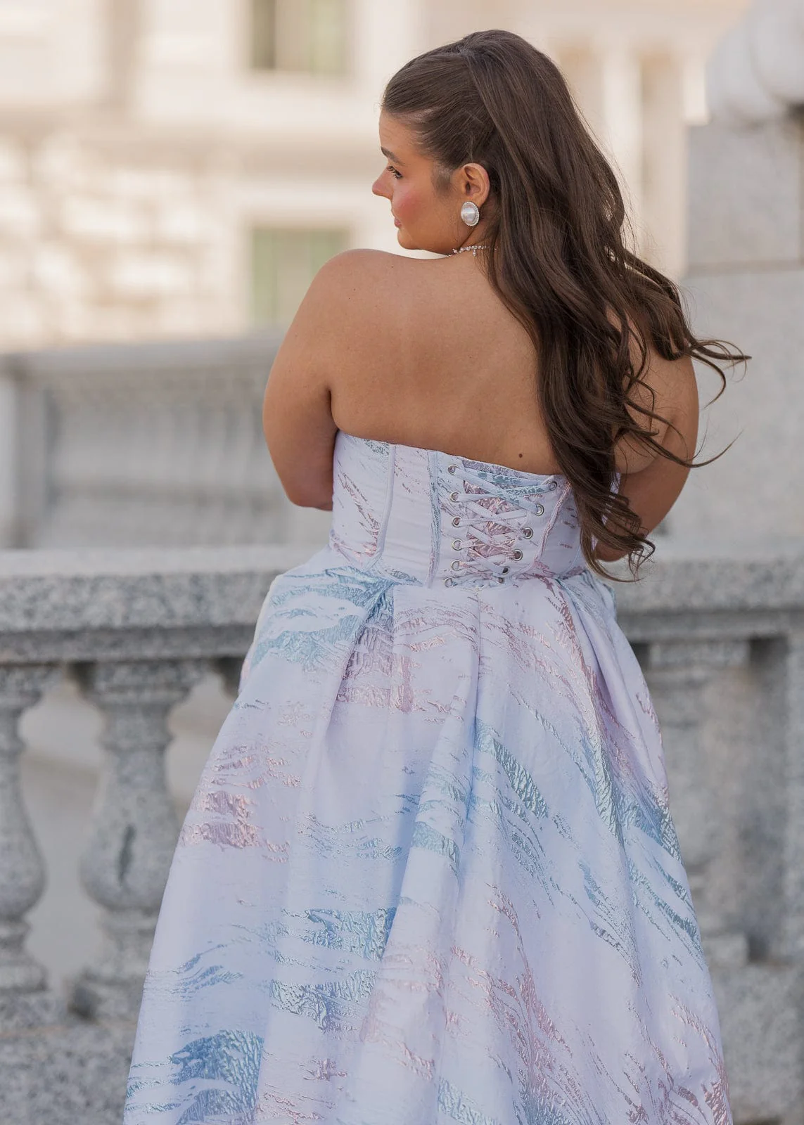 Nessa Metallic Dress - Blue - Image 7