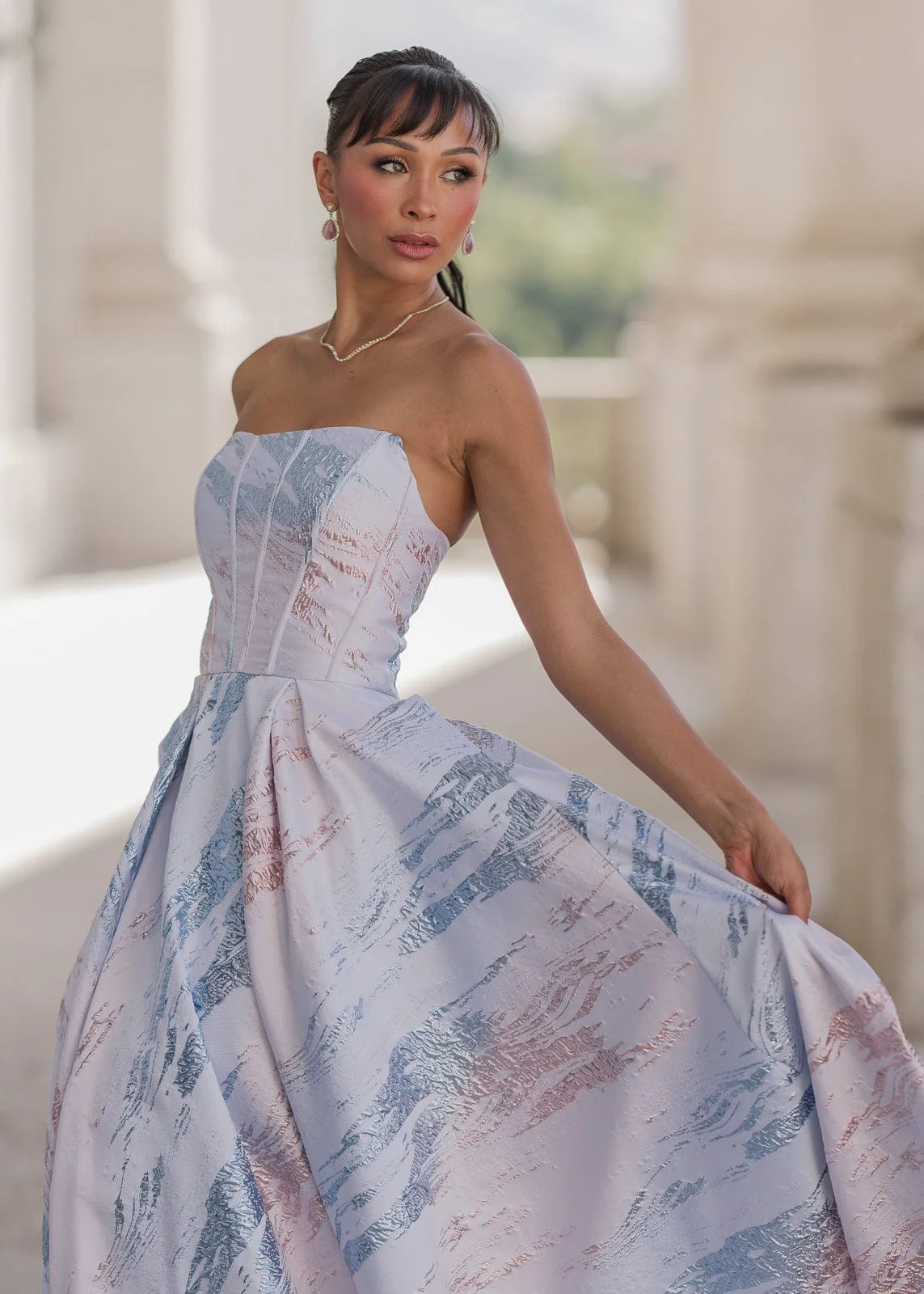 Nessa Metallic Dress - Blue - Image 8