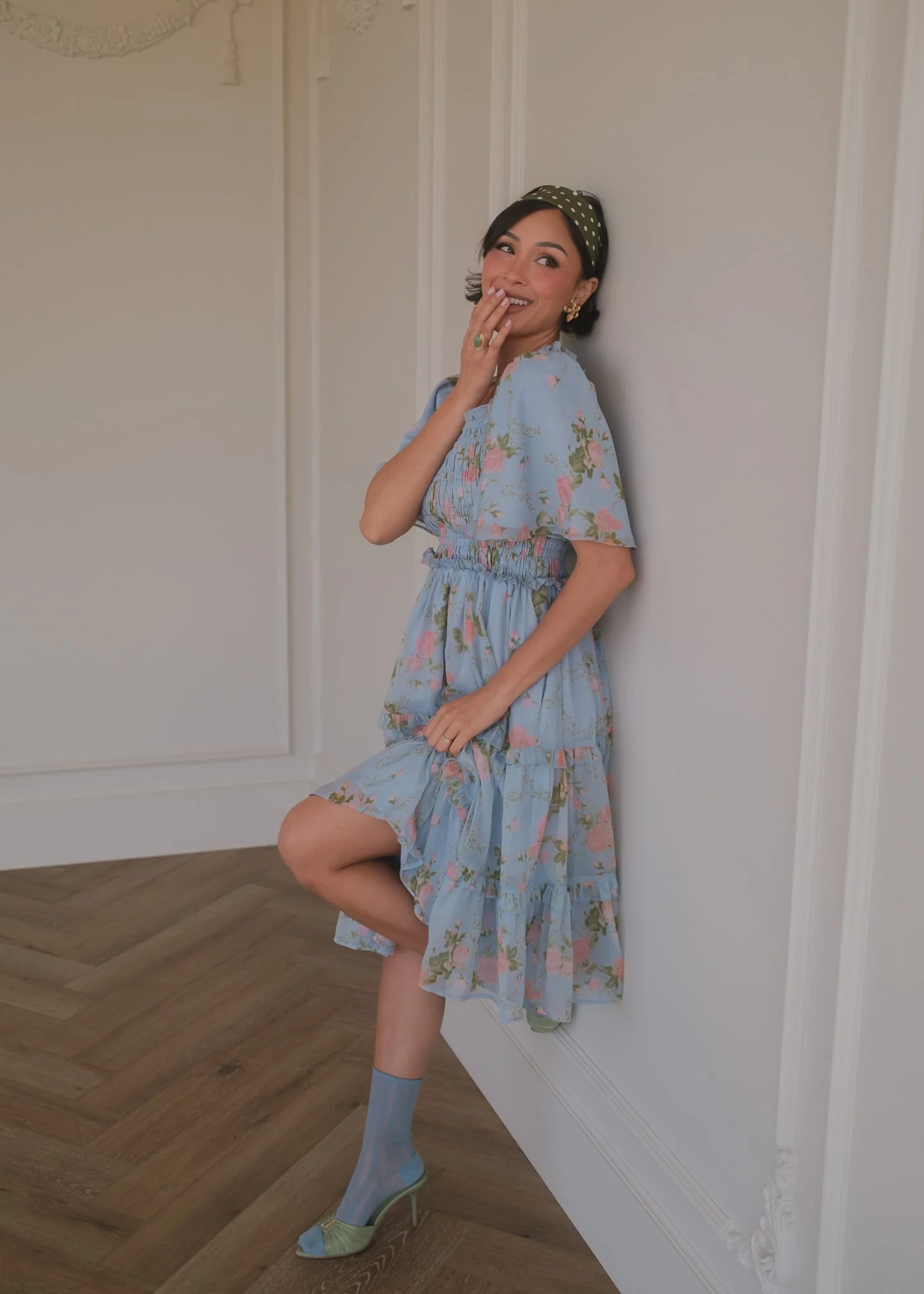 Siena Blue Floral Dress - Image 3