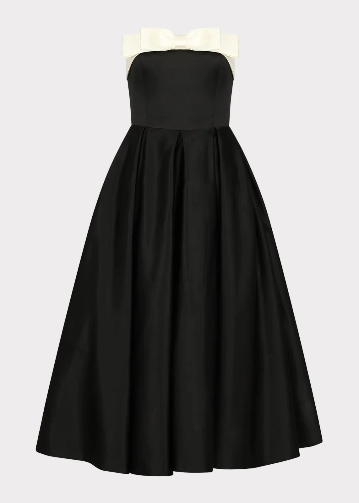 Sutton Satin Bow Strapless Dress - Black - Image 2